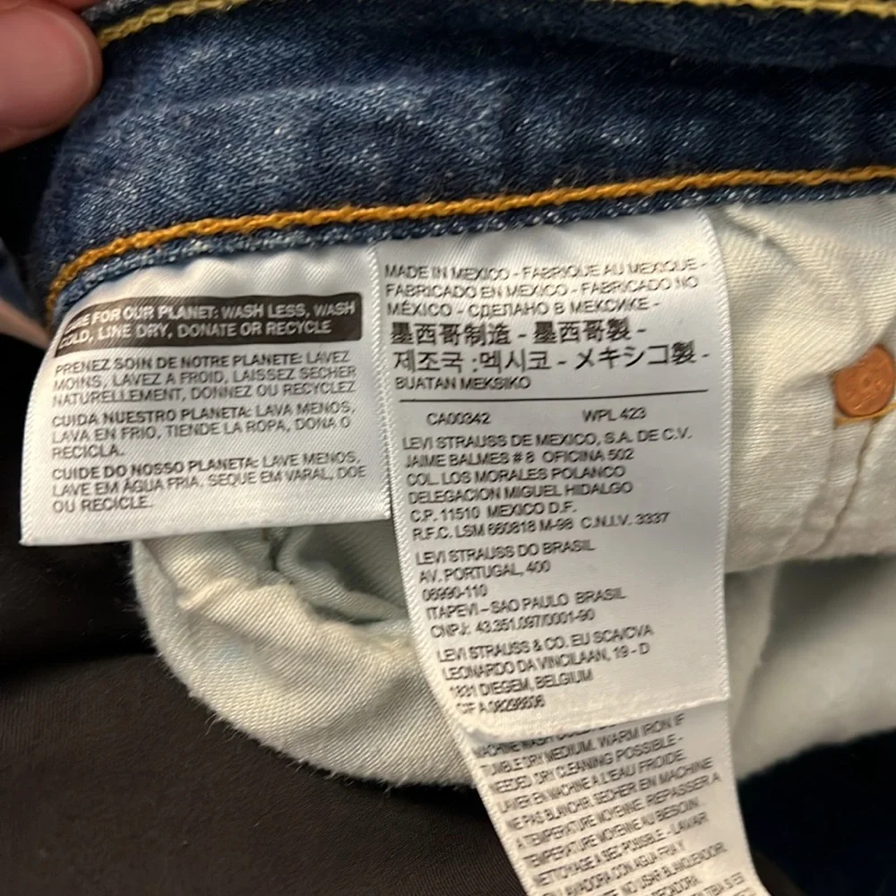 LEVI’S 501 DARKWASH STRAIGHT LEG BUTTON FLY COTTON JEANS SIZE 30x29